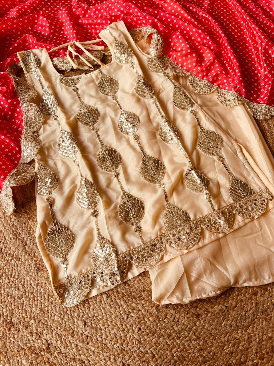 Party Wear Sharara Set With Red Dupatta