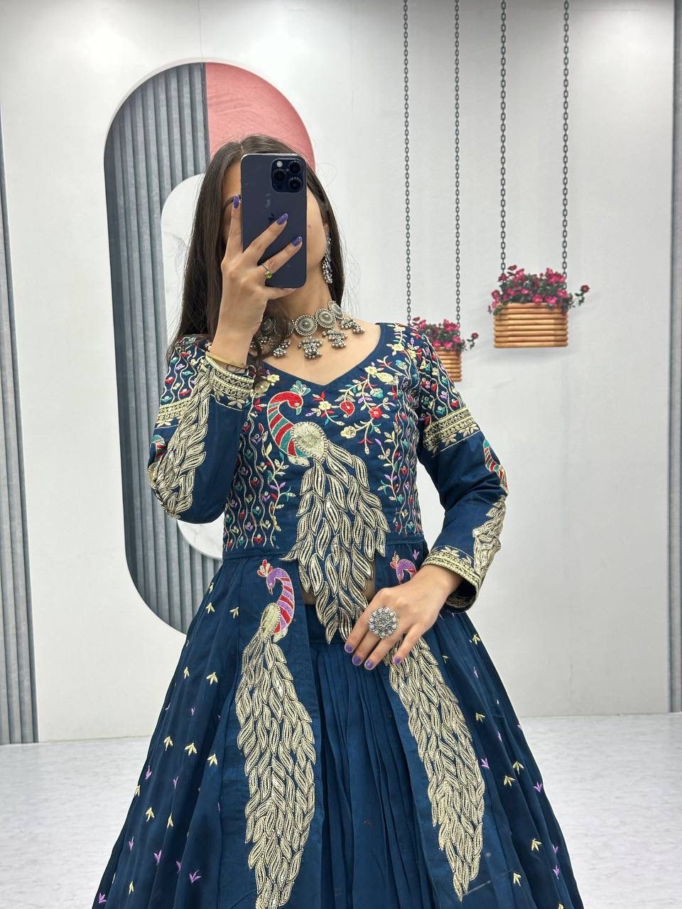 Festival Special Crop Top with Shrug Lehenga Set