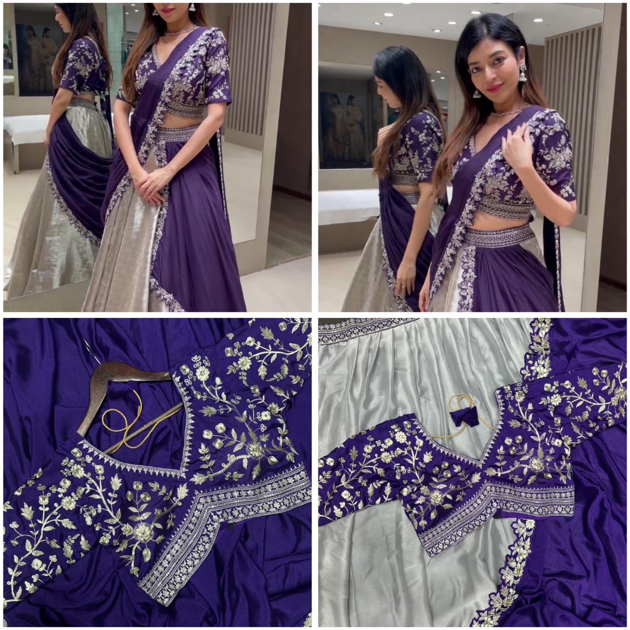 Super Trending Purple Lehenga Choli Set