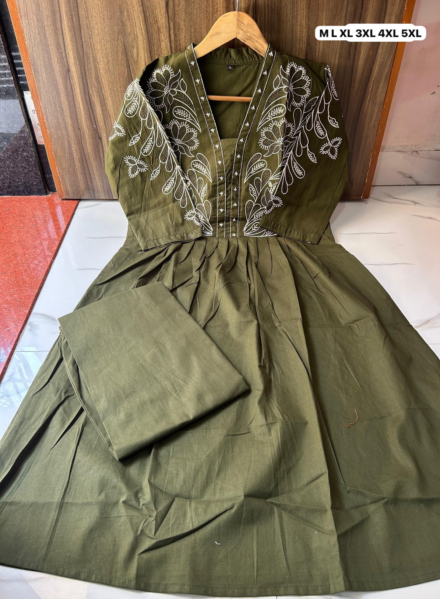 Premium Dhabu Cotton Embroidered Co-ord Set