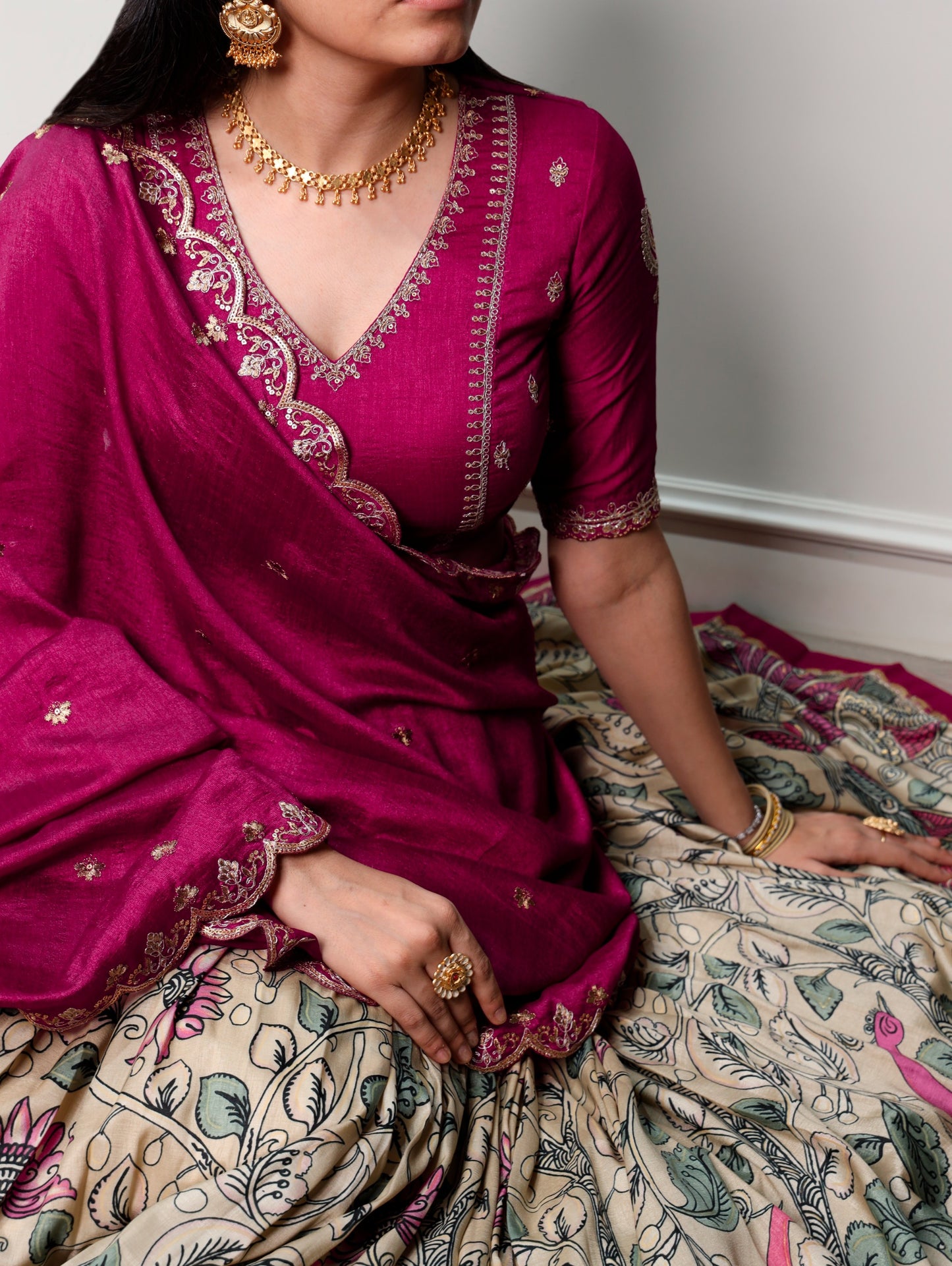 Designer Kalamkari Lehenga Set
