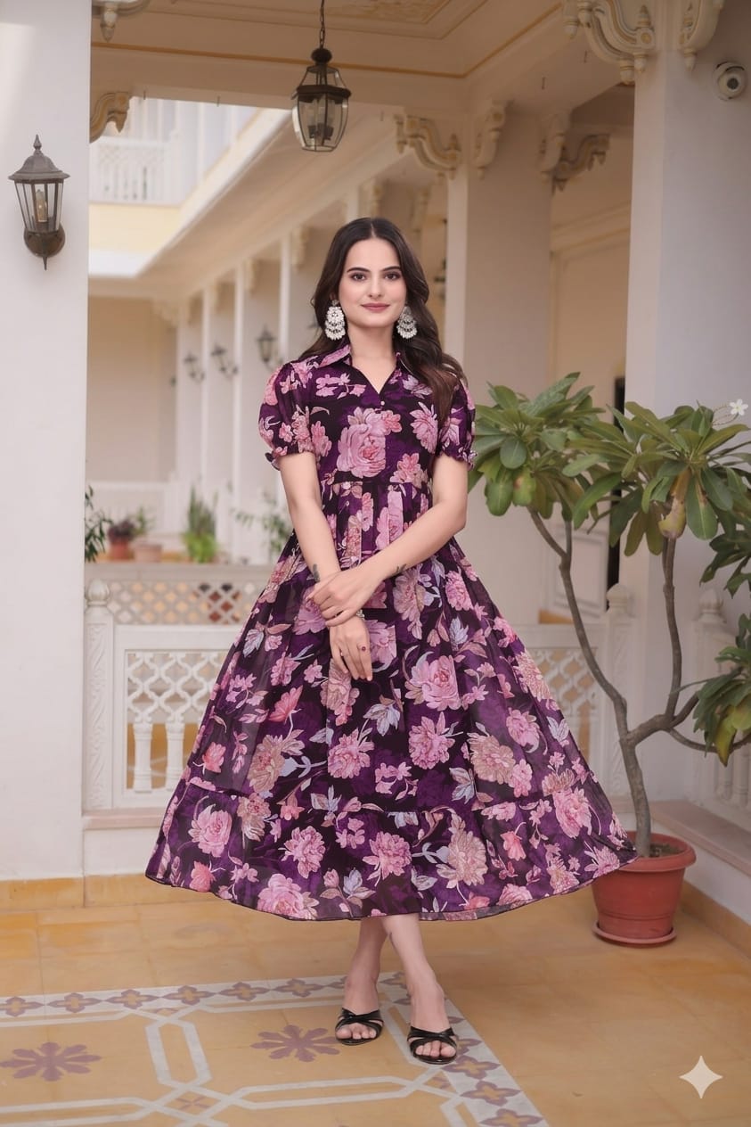 Georgette Floral Maxi Dress (4 Colours)