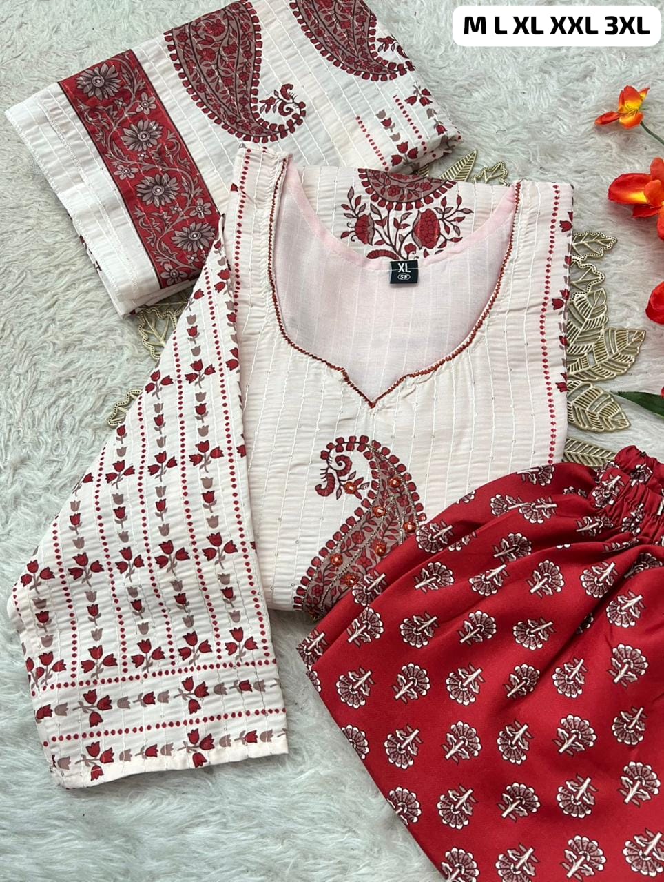 Morgan Sequence Silk Digital Print Kurti Set