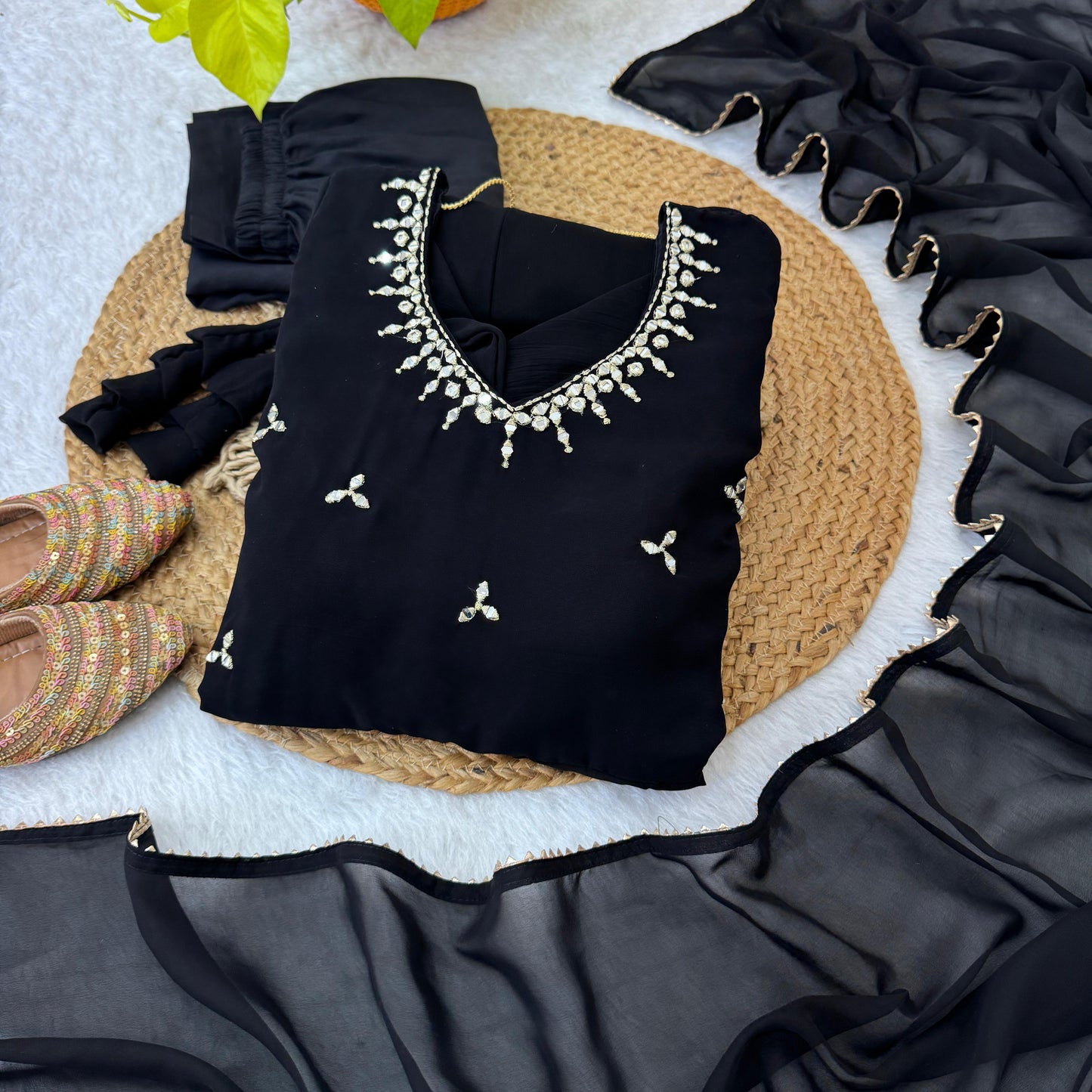 Party Wear Hand Embroidered Anarkali Set