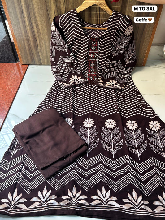 Ajrakh A-Line Kurti Plazo Co-ord Set