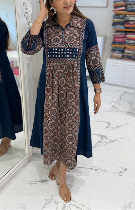 Elegant One-Piece Gown Style Cotton Kurta