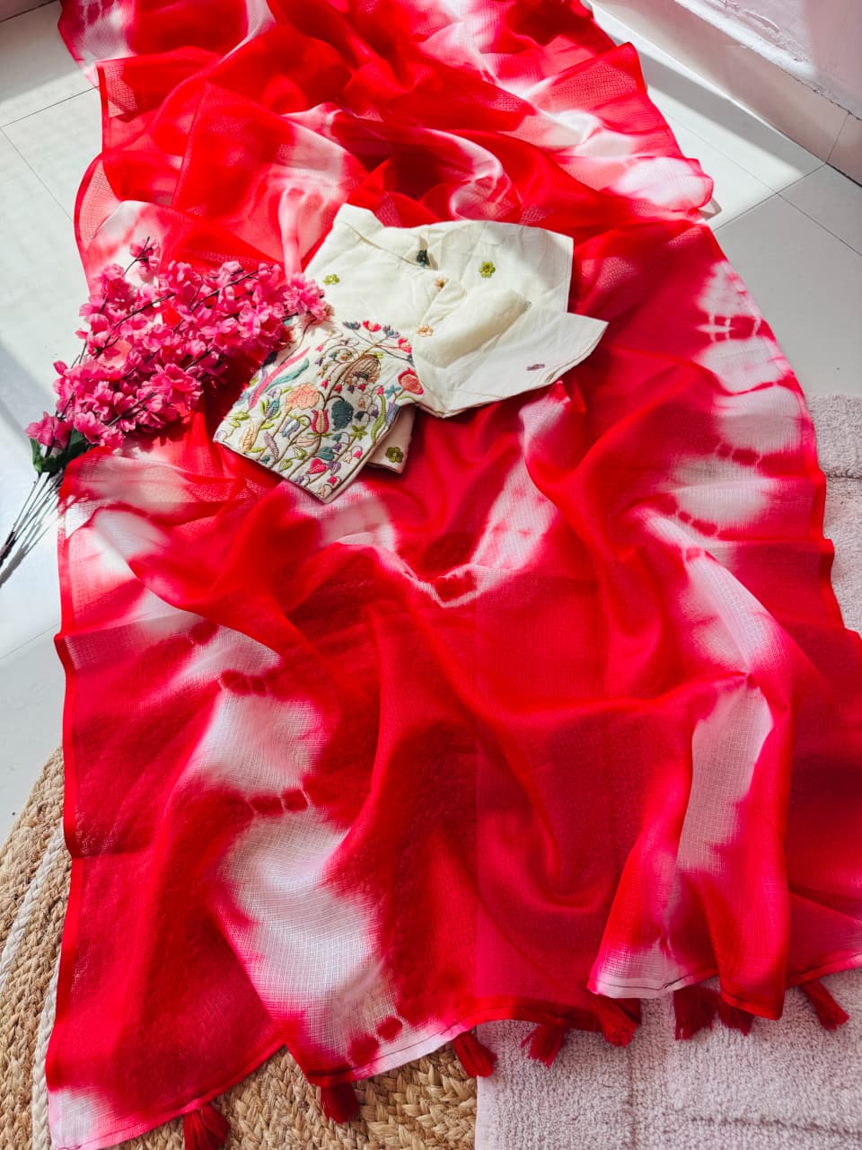 Trendy Tie & Dye Kota Doriya Saree