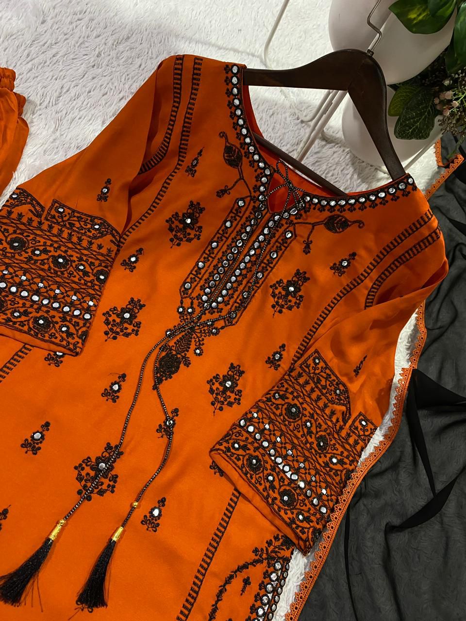Stunning Embroidered Rayon Suit Set