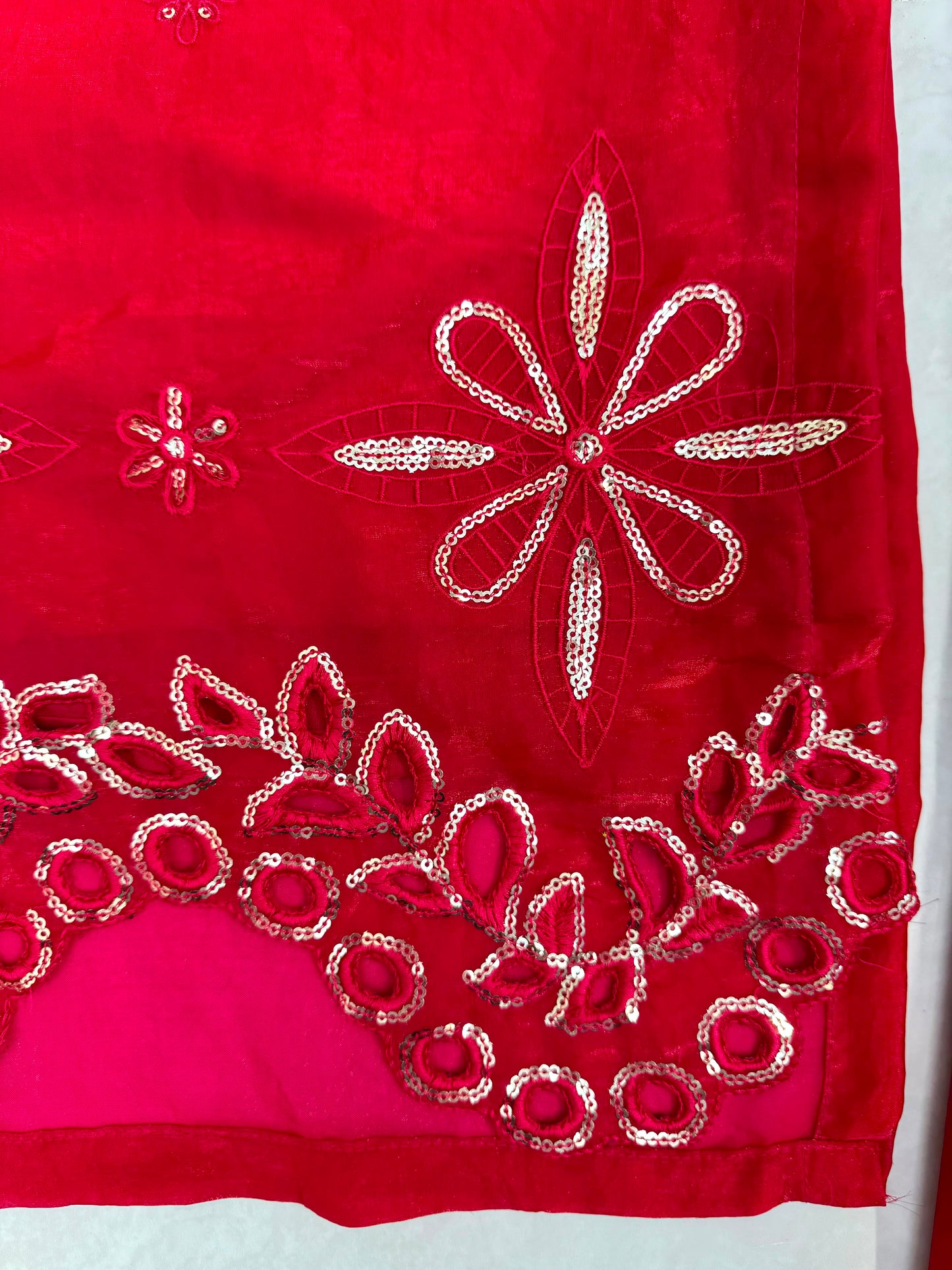 Stunning Red 3-piece Fendy Silk Suit Set