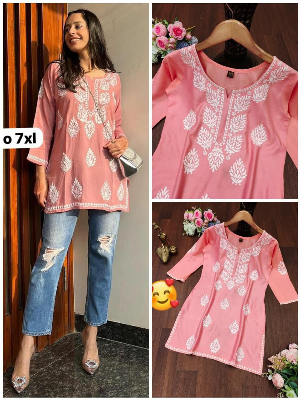 Best Selling Rayon Chikankari Short Kurti