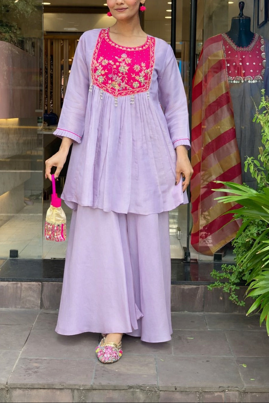 Premium Chanderi Silk Sharara Co-ord Set