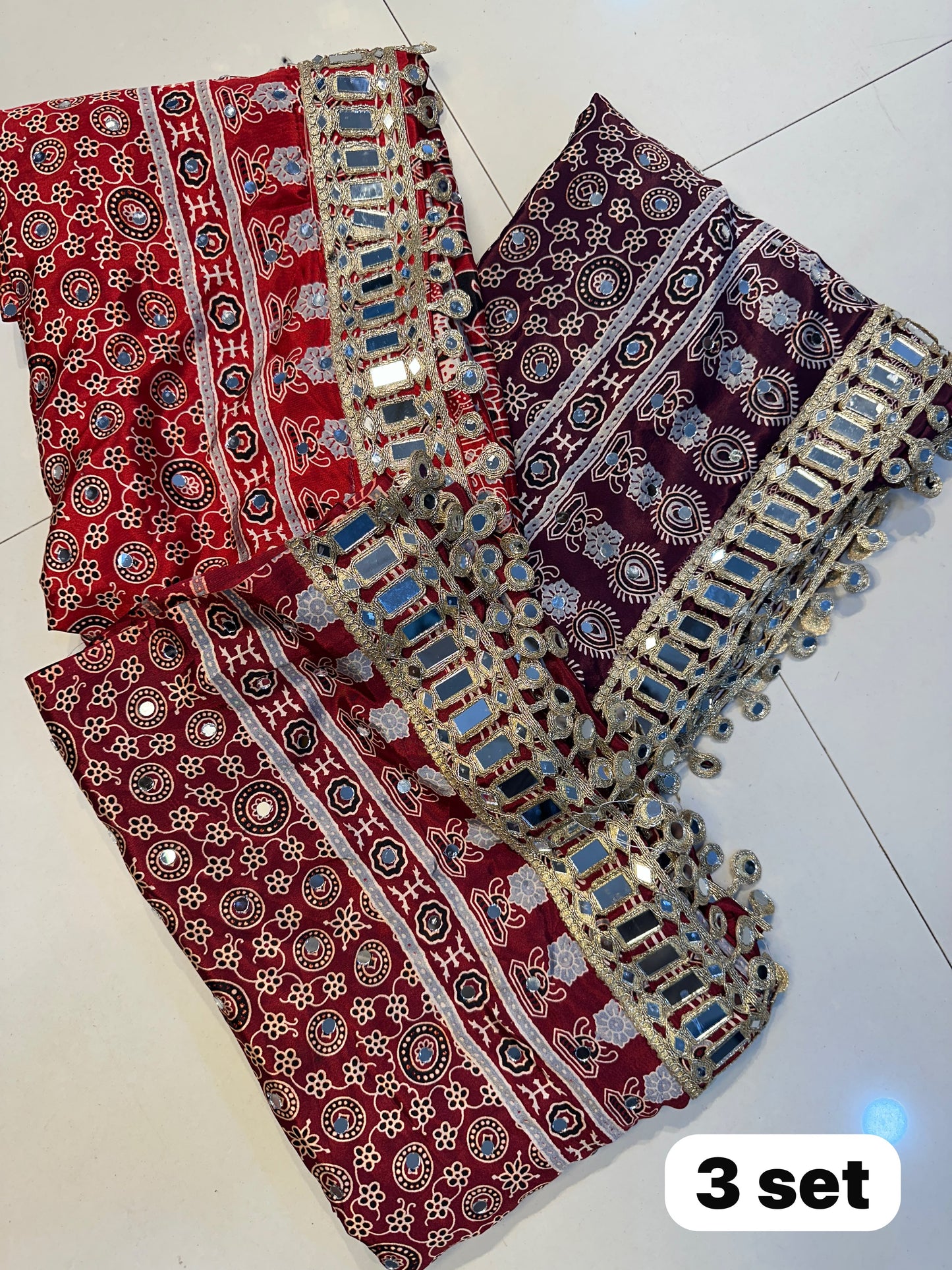 Premium Ajrakh Mirror Work Saree