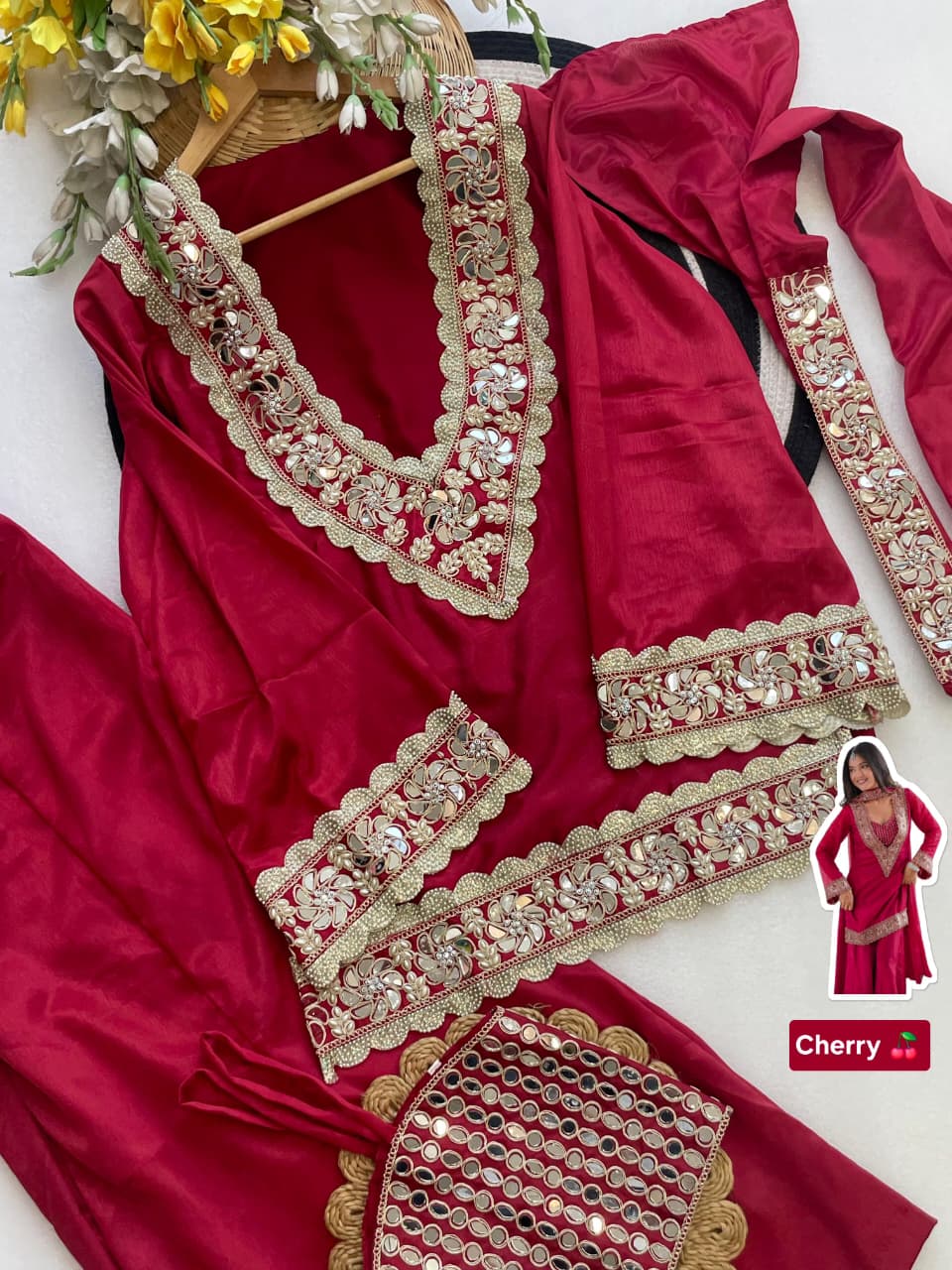 Premium Chinon 4-piece Sharara Suit Set