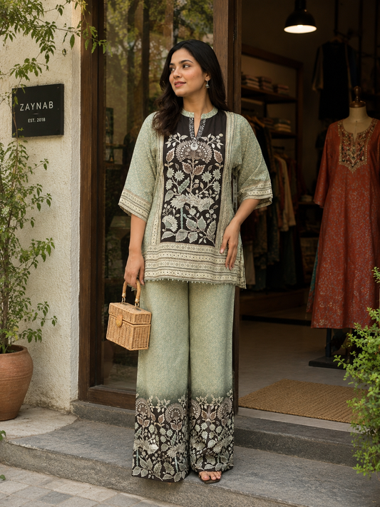 Pure Burbary Silk Co-ord Set