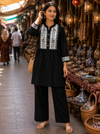 Stylish Embroidered Top Co-ord Set