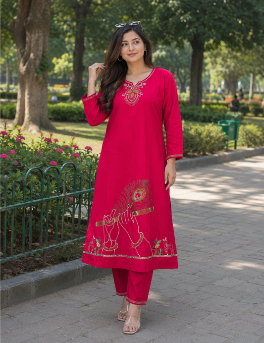 Designer Krishna's Flute Co-ord Set