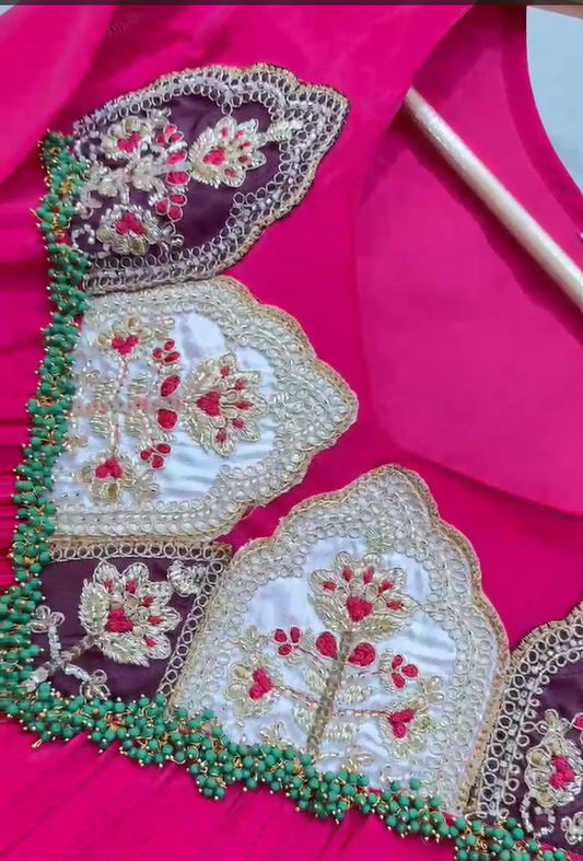 Exclusive Hand Work Mul Chanderi Gown Set