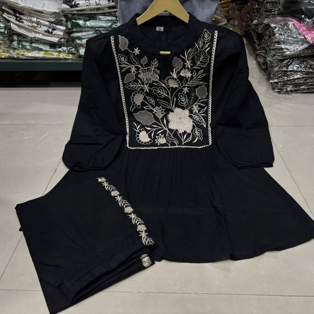 Stylish Embroidered Cotton Co-ord Set