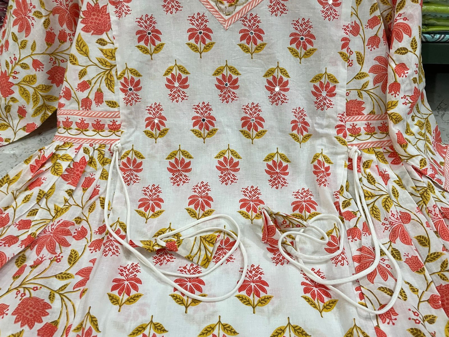 Beautiful Floral Afghani Cotton Kurta Set