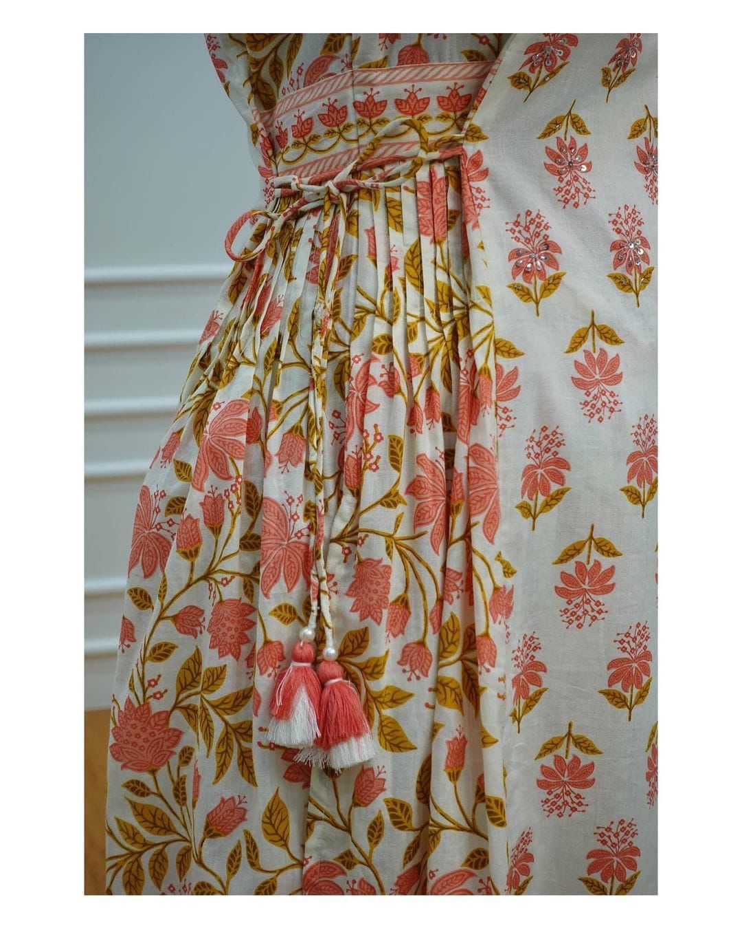 Beautiful Floral Afghani Cotton Kurta Set