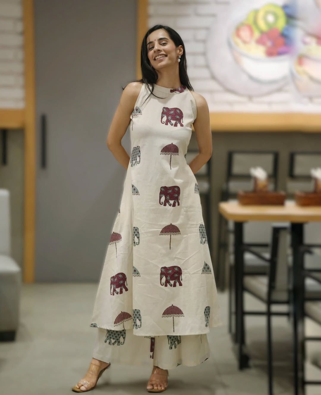Premium Elephant Print Cotton Co-ord Set