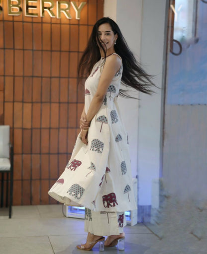 Premium Elephant Print Cotton Co-ord Set