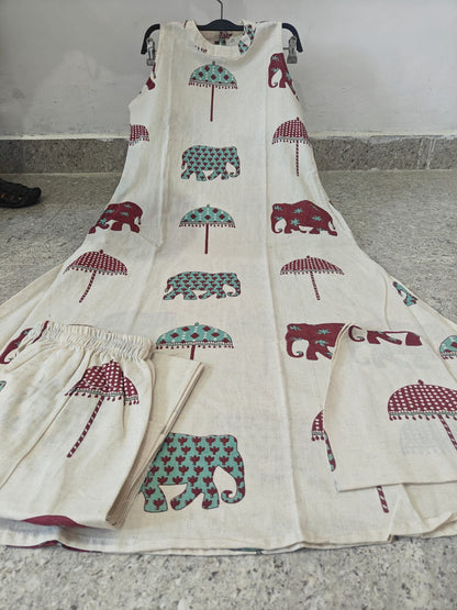 Premium Elephant Print Cotton Co-ord Set
