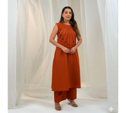 Halter Neck Mirror Cotton Co-ord Set