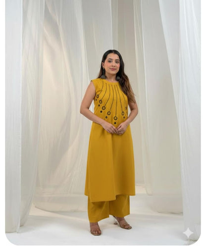 Halter Neck Mirror Cotton Co-ord Set