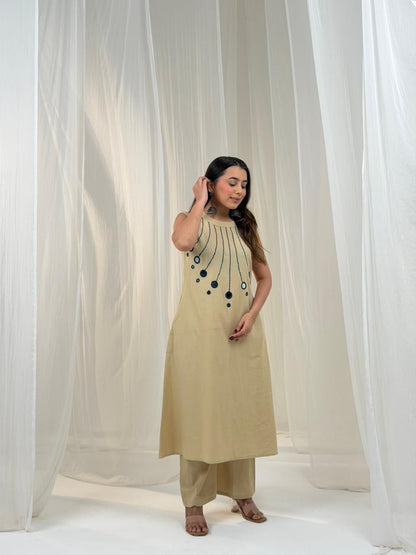 Halter Neck Mirror Cotton Co-ord Set