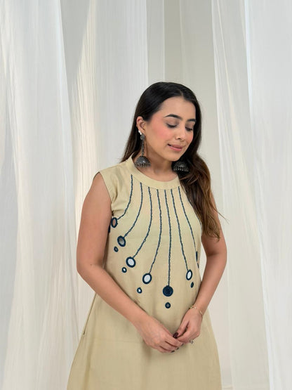 Halter Neck Mirror Cotton Co-ord Set