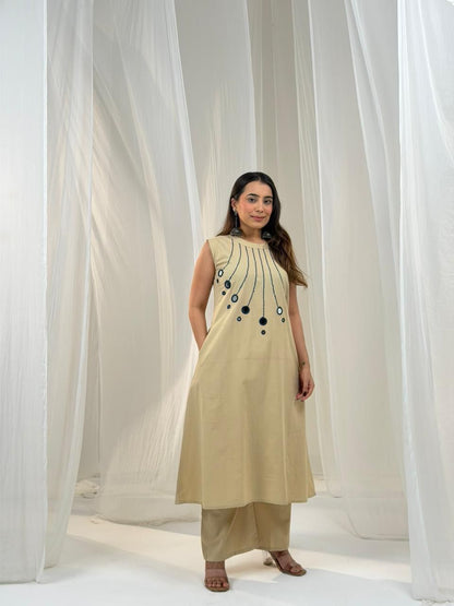 Halter Neck Mirror Cotton Co-ord Set