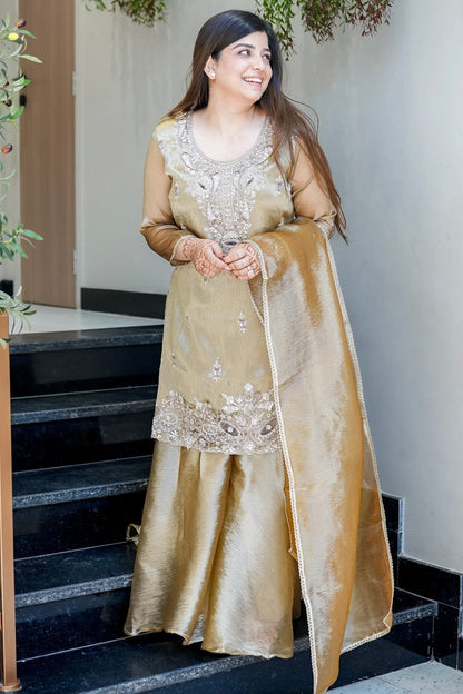 Festive 3-piece Kurti Palazzo Suit Set