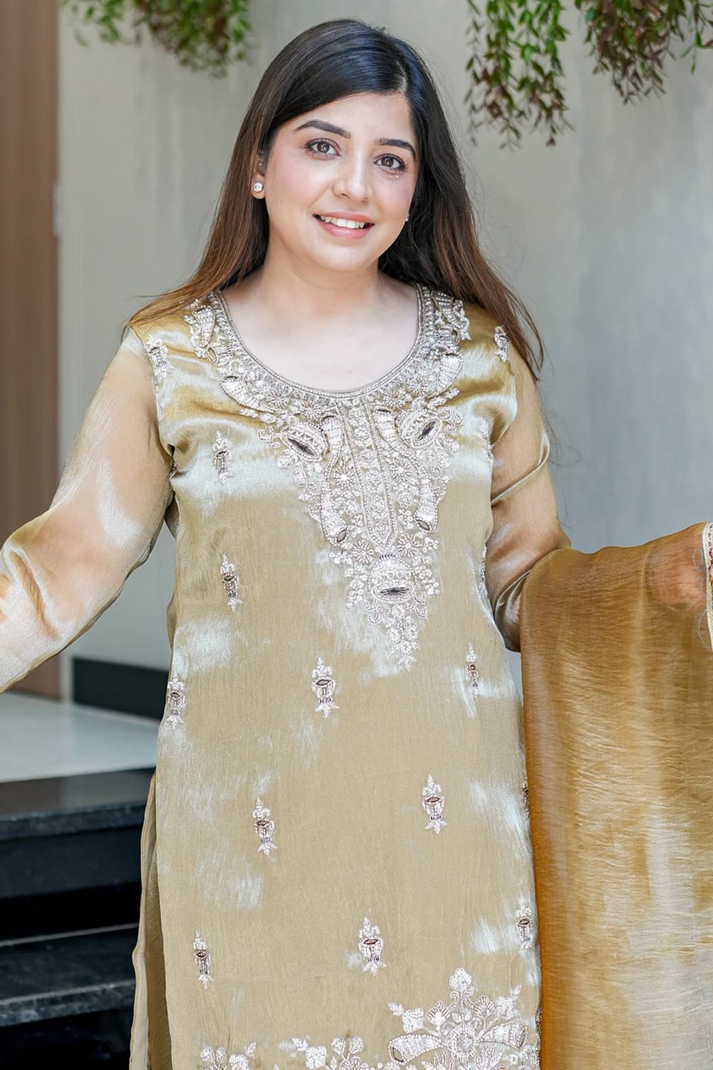 Festive 3-piece Kurti Palazzo Suit Set