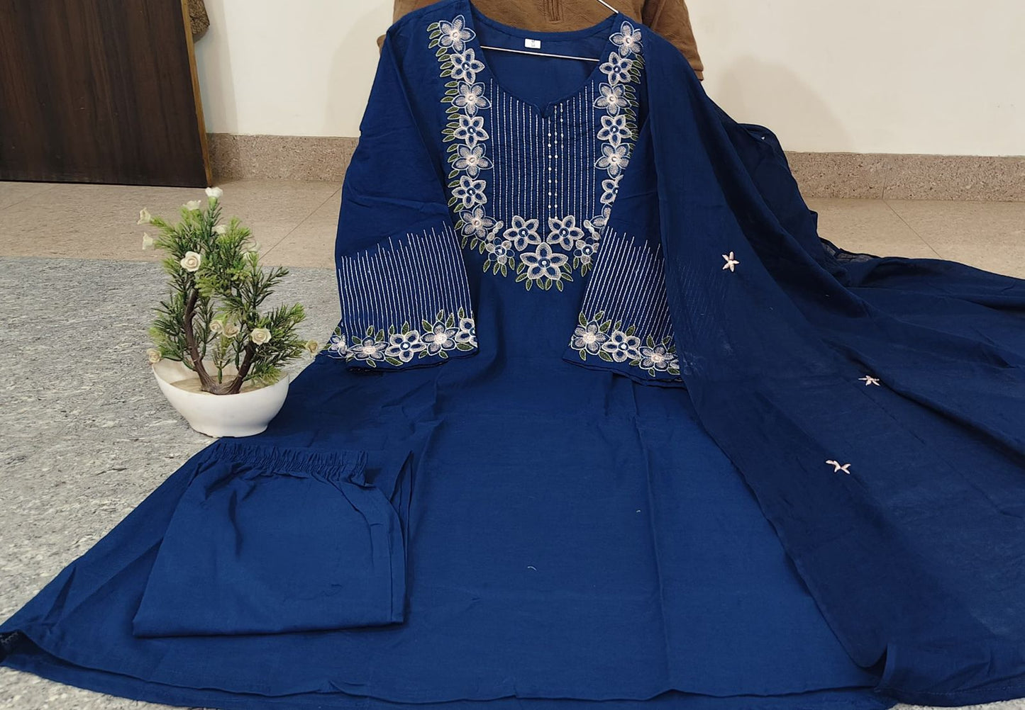 Premium Embroidered Cotton Kurta Set