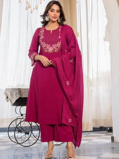 Premium Embroidered Cotton Kurta Set
