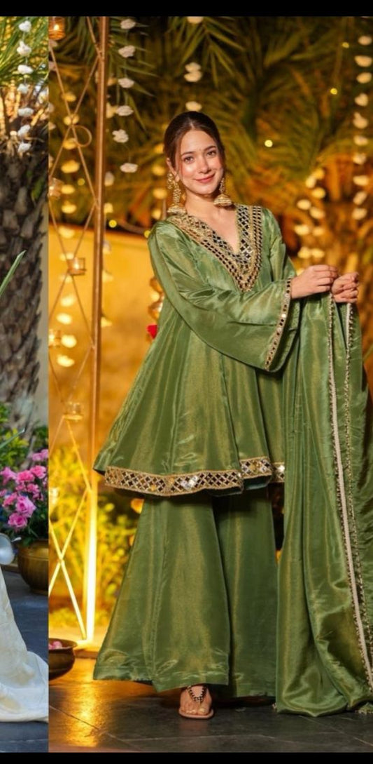Festive 3-piece Peplum Gharara Set