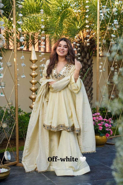 Festive 3-piece Peplum Gharara Set
