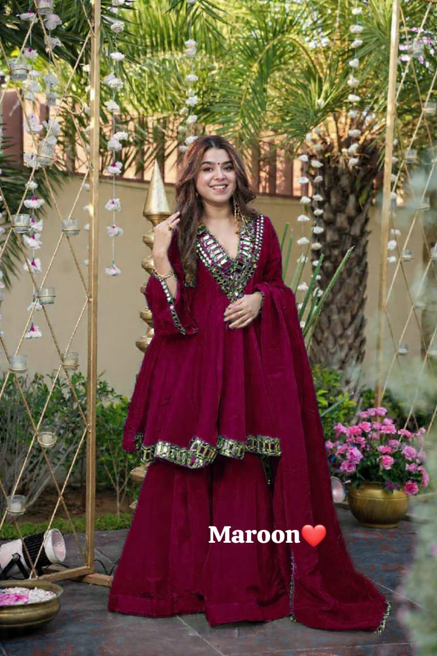 Festive 3-piece Peplum Gharara Set