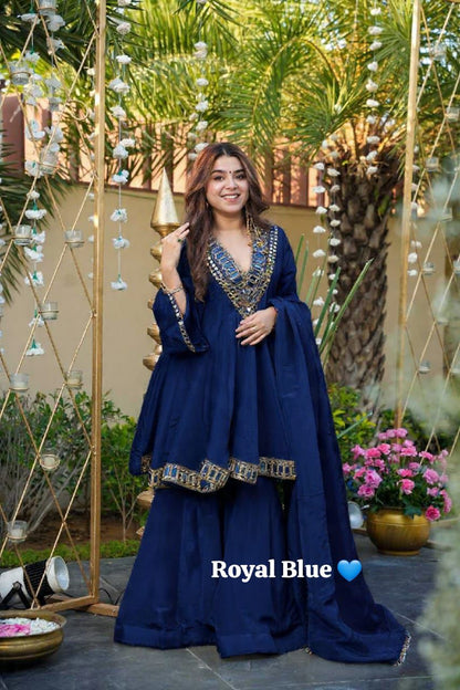 Festive 3-piece Peplum Gharara Set