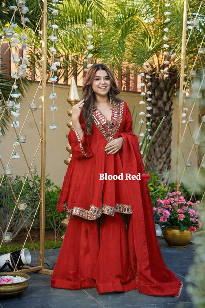 Festive 3-piece Peplum Gharara Set