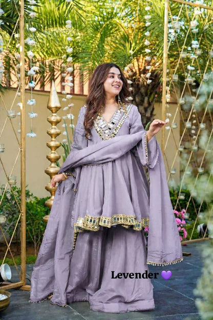Festive 3-piece Peplum Gharara Set