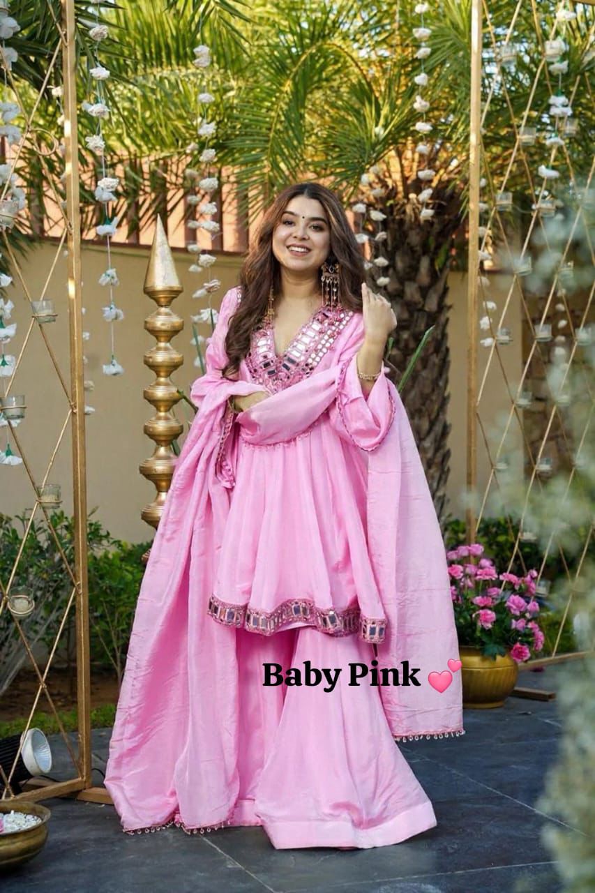 Festive 3-piece Peplum Gharara Set