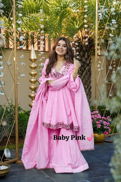 Festive 3-piece Peplum Gharara Set