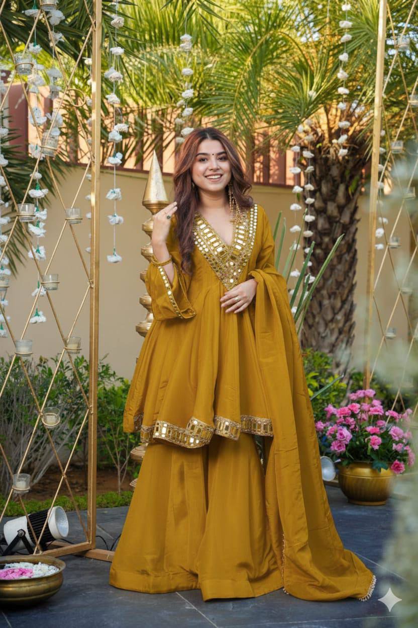 Festive 3-piece Peplum Gharara Set