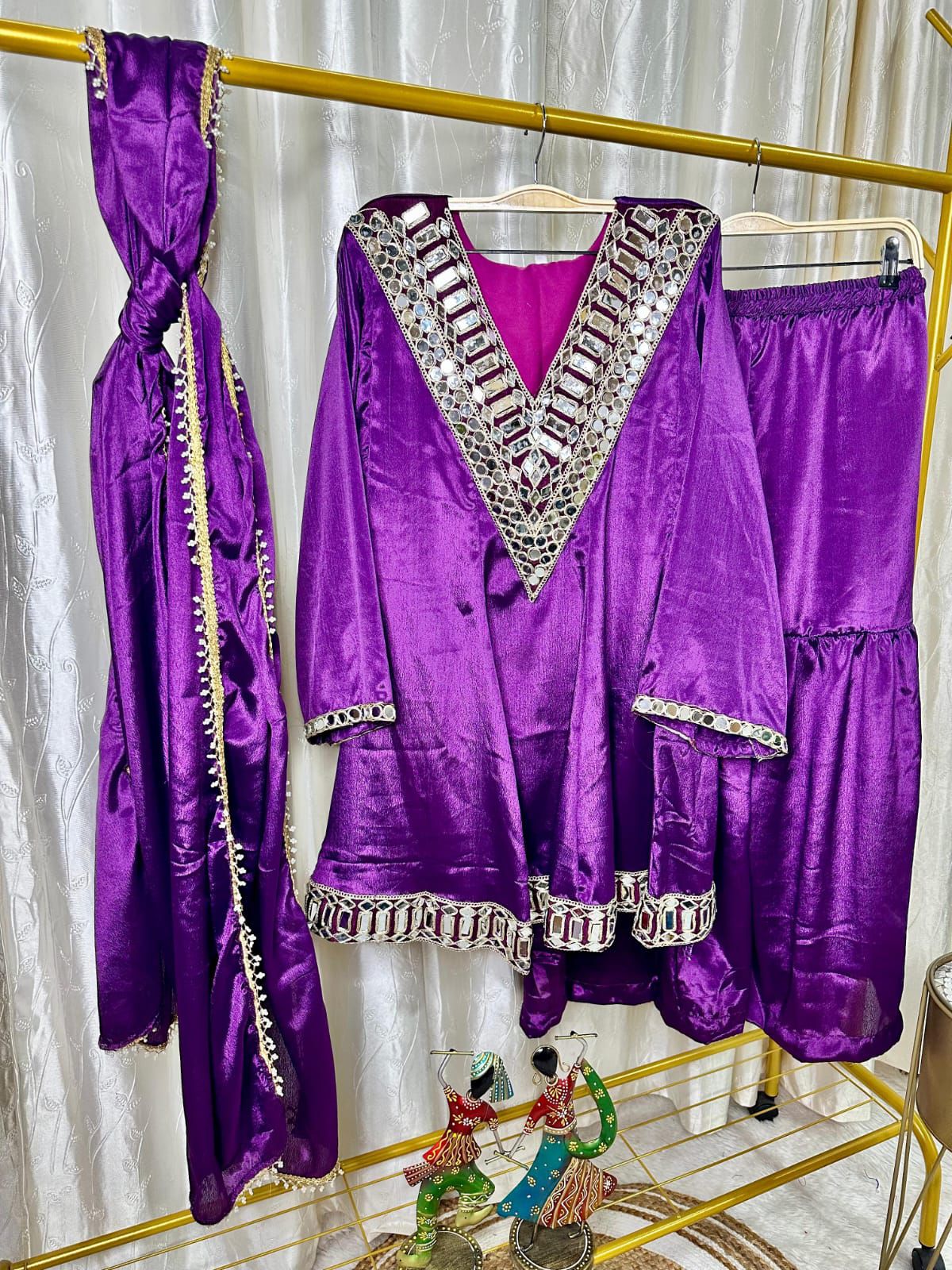 Festive 3-piece Peplum Gharara Set