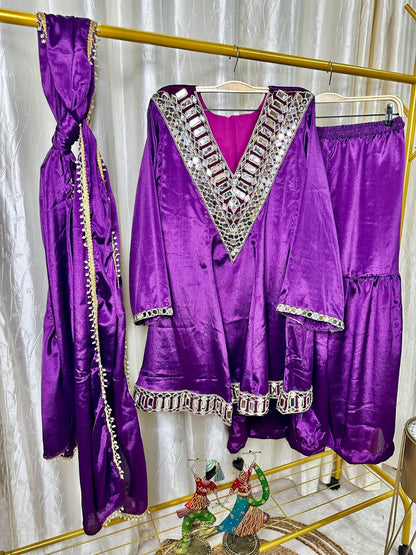 Festive 3-piece Peplum Gharara Set