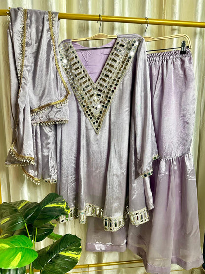 Festive 3-piece Peplum Gharara Set