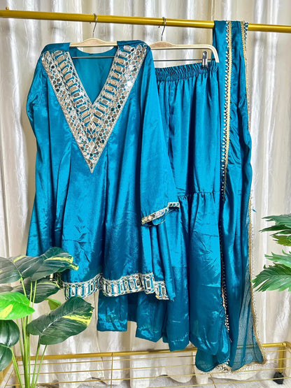 Festive 3-piece Peplum Gharara Set