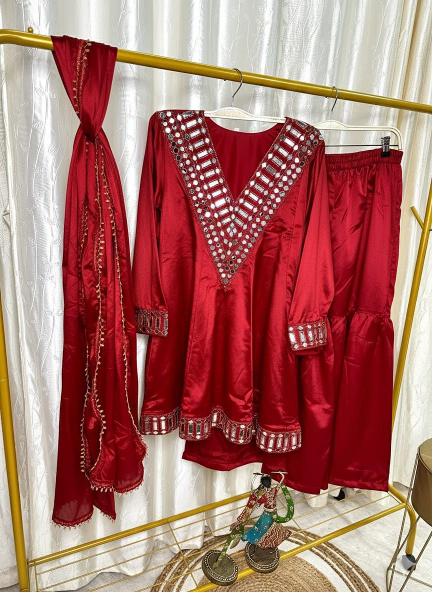 Festive 3-piece Peplum Gharara Set